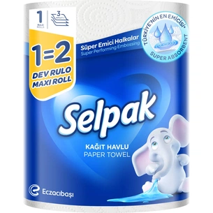 Паперові рушники Selpak 1=2 Maxi Roll 3 шари (8690530036499) зображення 1