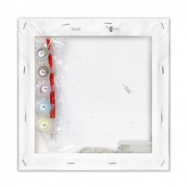 Картина по номерам Santi Лайн Френдс. Коні на місяці 25х25 см LED підсвітка (955014) - picture 3