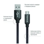 Дата кабель USB 2.0 AM to Micro 5P 1.0m black ColorWay (CW-CBUM002-BK) - зменшене зображення 2