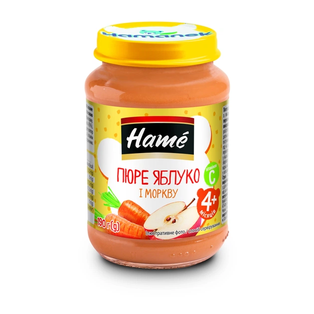 Дитяче пюре Hame Яблуко і морква, 190 г (8595139717155) - зображення 1
