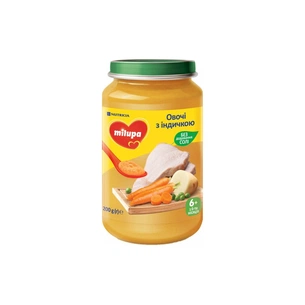 Дитяче пюре Milupa Овочі з індичкою для дітей від 6 місяців 200 г (5900852041655) зображення 1