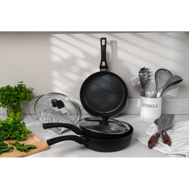 Сковорода Ardesto Gemini Livorno, 28см, алюміній, чорний (AR1228A) - picture 8