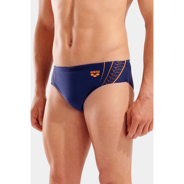 Плавки Arena Double Graphic Swim Briefs 010951-705 темно-синій, помаранчевий 100 (3468337766261) - зображення 3