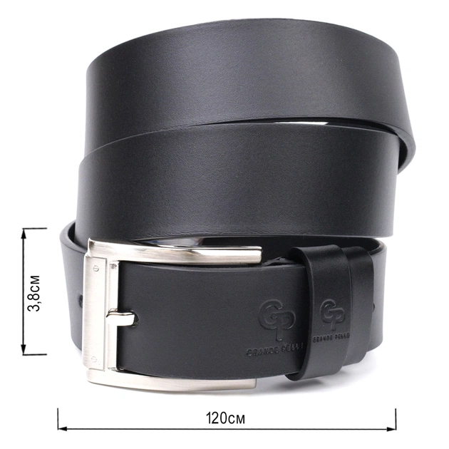 Ремінь Grande Pelle Під джинси з натуральної шкіри Чорний (11683) - зображення 3