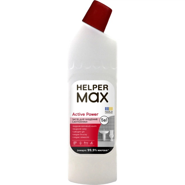 Рідина для чищення ванн Helper Max Active Power Для сантехніки 1 л (4820183972972) - зображення 1