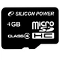 Карта пам'яті Silicon Power 4Gb microSDHC class 4 (SP004GBSTH004V10) - зменшене зображення 1