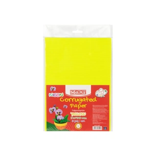 Кольоровий картон Maxi A4 Гофрокартон неоновий 21х29,7 см жовтий (MX61901) зображення 1
