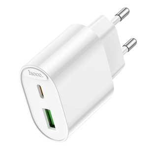 Мережевий зарядний пристрій Hoco C109A 1USB-C/1USB PD/QC 20W White (6942007656719) зображення 1