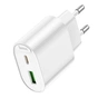 Сетевое зарядное устройство Hoco C109A 1USB-C/1USB PD/QC 20W White (6942007656719) - уменьшенное изображение 1