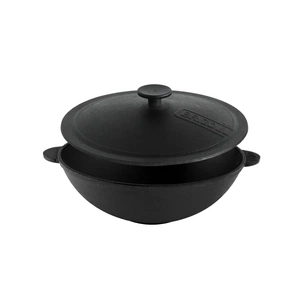 Сковорода Brizoll чавунна WOK з чавунною кришкою 3,7 л 280х96 мм (W28-1) зображення 1