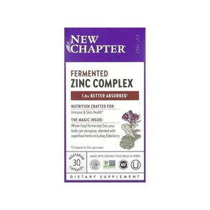 Минералы New Chapter Цинк, ферментированный комплекс, Fermented Zinc Complex, 30 табле (NC0348) изображение 1