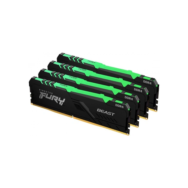 Модуль пам'яті для комп'ютера DDR4 128GB (4x32GB) 3200 MHz Beast RGB Kingston Fury (ex.HyperX) (KF432C16BBAK4/128) - изображение 1