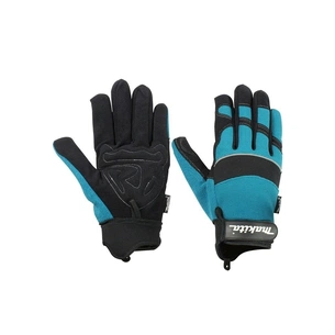 Захисні рукавиці Makita поліестер, фіксація зап'ястя, р.8/М, чорно-блакитні (988000708) зображення 1