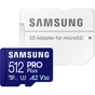 Карта пам'яті Samsung 512 GB microSDXC Pro Plus UHS-I U3 V30 A2 Class 10 + SD-adap (MB-MD512SA/EU) - зменшене зображення 1