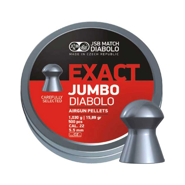 Пульки JSB Exact Jumbo 5,52 мм 1,03 г 500 шт/уп (546247-500) - зображення 1