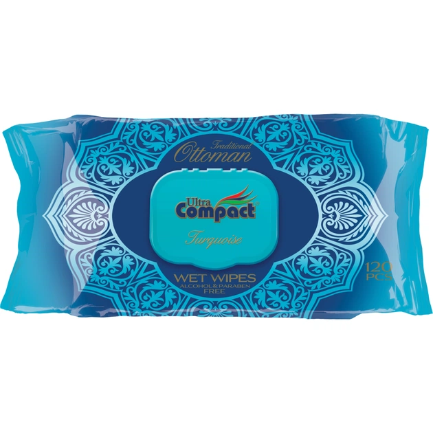 Вологі серветки Ultra Compact Оттоман Бірюза з клапаном 120 шт. (8697420534400) - зображення 1