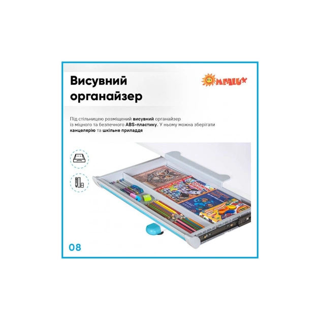 Парта зі стільцем Evo-kids Blue (BD-22 BL) - picture 9