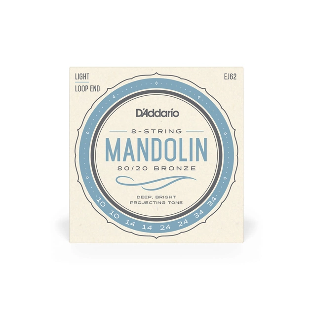 Струни для гітари D'Addario Mandolin 80/20 Bronze Light (10-34) (EJ62) - picture 1