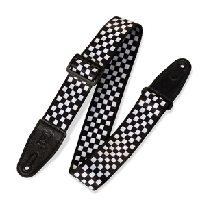 Ремінь для гітари Levy's Print Series Guitar Strap Black And White Checkers (MP-28) зображення 1