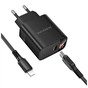 Зарядний пристрій BOROFONE BA97A Ilustre USB-C PD30W digital display + cable USB-C to Lightning Black (6941991120497) - уменьшенное изображение 3