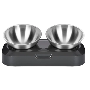 Посуд для котів Lapka Годівниця подвійна з металевими мисками (LPK-27) зображення 1