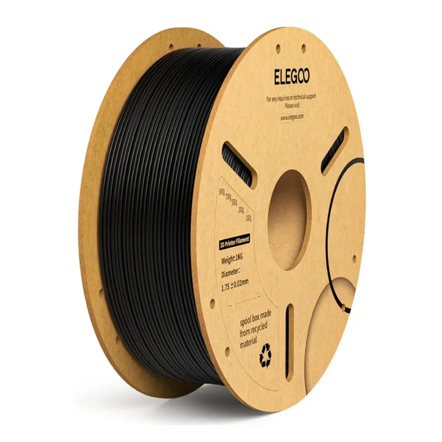 Пластик для 3D-принтера ELEGOO PLA Plus 1кг, 1.75мм, black (50.203.0048) - изображение 1