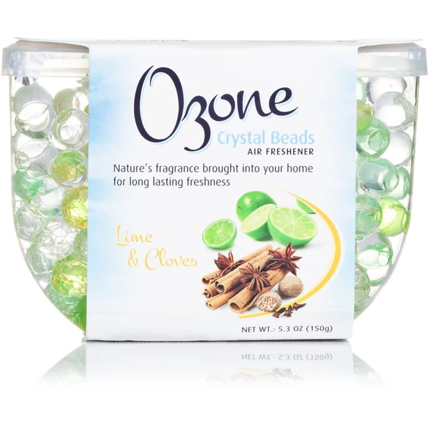 Освежитель воздуха Ozone Crystal Beads Кристаллический на основе геля Лайм и гвоздика 150 г (4770416340552) - изображение 1
