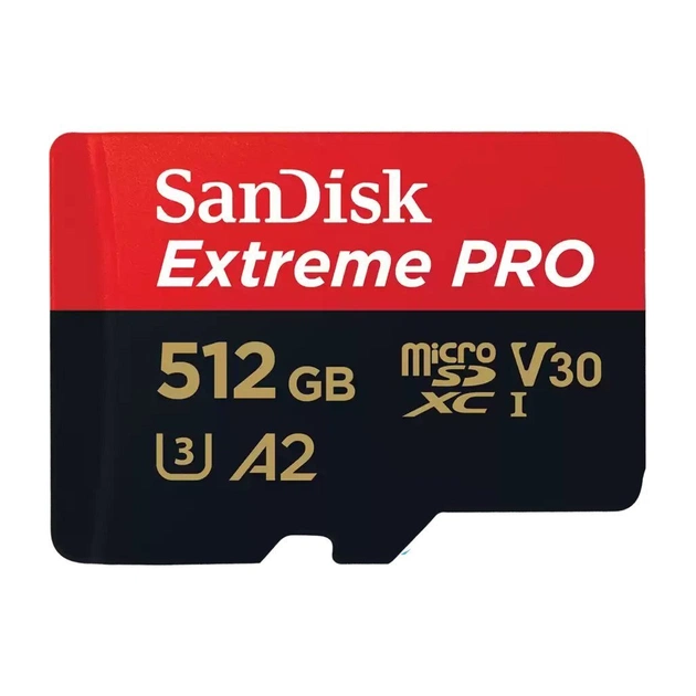 Карта пам'яті SanDisk 512 GB microSDXC UHS-I U3 Extreme Pro+SD Adapter (SDSQXCD-512G-GN6MA) - picture 2