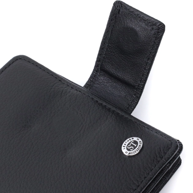 Кошелек ST Leather С монетницей и блоком для пропусков из натуральной кожи Черный (22713) - изображение 5