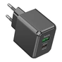 Зарядний пристрій HOCO CS14A Ocean 1xUSB-C PD20W + 1xUSB QC3.0 Black (6942007603898) - зменшене зображення 2