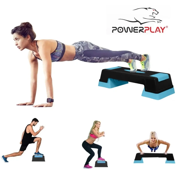 Степ-платформа PowerPlay 3 рівні Чорно-блакитна (PP_4329_(3)_Black/Blue) - зображення 6
