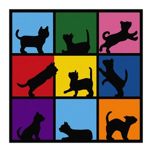 Картина по номерам Rosa Star Cats 15х15 см з мольбертом (4823098540595) зображення 1