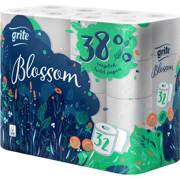 Туалетний папір Grite Blossom 3 шари 32 рулони (4770023346787/4770023348798) - зображення 1