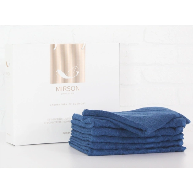 Рушник MirSon набір банних №5085 Elite SoftNess Blueberry 50х90 6 шт (2200003524093) - изображение 1