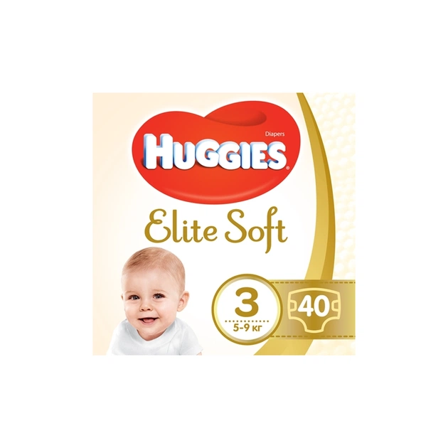 Підгузки Huggies Elite Soft 3 (5-9 кг) Jumbo 40 шт (5029053572598_5029053547770) - зображення 1