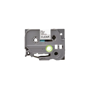 Стрічка для принтера етикеток UKRMARK B-T151P-BK/CL, сумісна з TZE151 ламінована, 24мм х 8м. black on transparent (900602) зображення 1