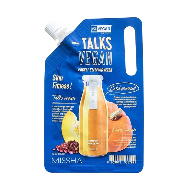 Маска для обличчя Missha Talks Vegan Squeeze Pocket Sleeping Mask Skin Fitness 10 г (8809643533799) - зображення 1