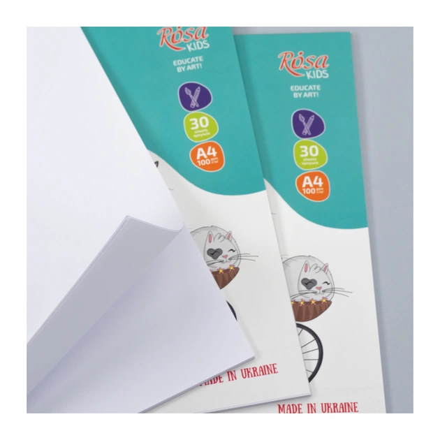 Альбом для малювання Rosa Kids склейка Cats on a Вicycle А4 30 аркушів (4823098543022) - picture 5