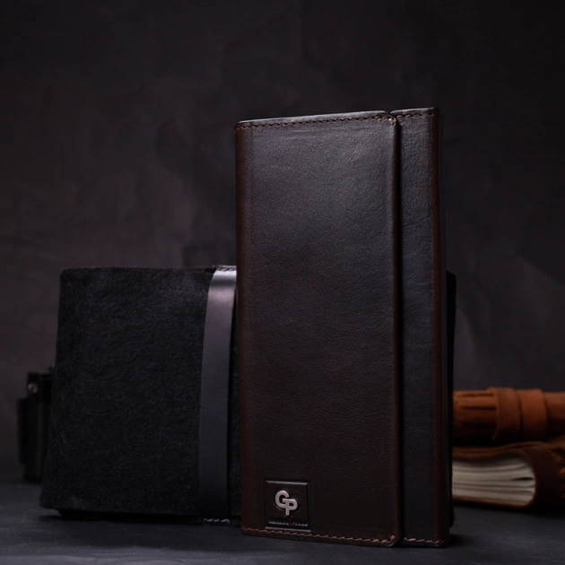 Кошелек Grande Pelle С отделением для телефона Из натуральной кожи Коричневый (11645) - изображение 11