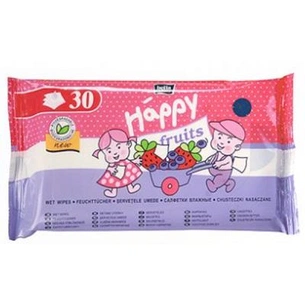 Дитячі вологі серветки Bella Baby Happy Fruits з ароматом полуниці та чорниці 30 шт (5900516420864) зображення 1