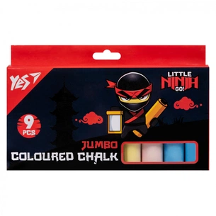 Крейда Yes кольорова Ninja 9 шт JUMBO (400503) зображення 1
