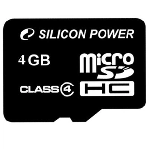 Карта пам'яті Silicon Power 4Gb microSDHC class 4 (SP004GBSTH004V10) зображення 1