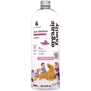 Засіб для миття підлоги Purenn Organic Family Amigo Animal Friendly неароматизований, антибактеріальний 1 л (4751024880166) изображение 1
