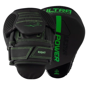 Лапи боксерські PowerPlay 3044 Pro Carbon Ultra Series Чорно-Зелені (PP_3044_Bl/Green) зображення 1