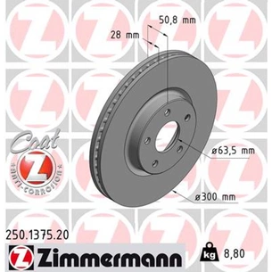 Гальмівний диск ZIMMERMANN 250.1375.20 зображення 1