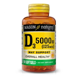 Вітамін Mason Natural Вітамін D3 5000 МО, Vitamin D3, 100 гелевих капсул (MAV15331) зображення 1