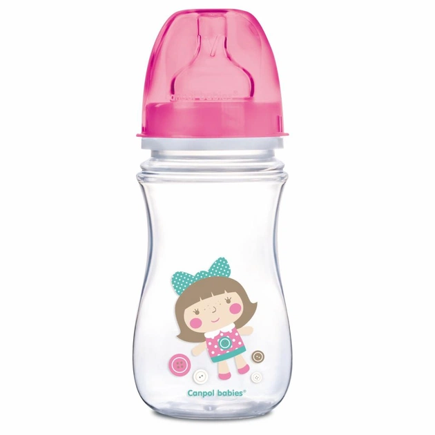 Бутылочка для кормления Canpol babies антиколиковая EasyStart Newborn baby с широк отверст. 240 мл (35/221_pin) - изображение 1