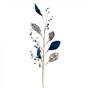 Декоративна гілка YES! Fun Листя з кристалами, блакитна, 78 см (974731) - зменшене зображення 1