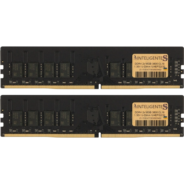 Модуль памяти для компьютера DDR4 32GB (2x16GB) 3600 MHz INTELIGENTES (IU4EFG2/32) - изображение 1