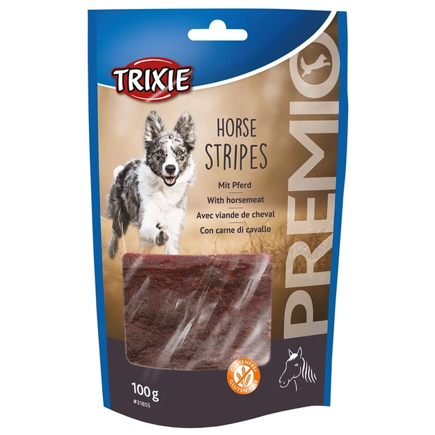 Ласощі для собак Trixie Premio Horse Stripes із кониною 100 г (4011905318554) - зображення 1